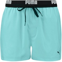 Puma Men's Logo Length Swim Board Shorts, Electric Mint, XXL