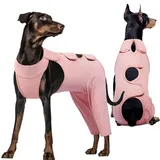 Kuoser Hundebody Nach Op, Hundebody Nach op Body für Hund Kastration Rüde Hündin, Erholungsanzug Hund, Hundeschenkel Schutz Bodysuit, Anti-Wundlecken Op Body Hunde, Hund Halskrause Alternative,Rosa2XL