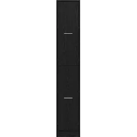 vidaXL Apothekerschrank Schwarze Eiche 30 x 41 x 174,5 cm Schwarz
