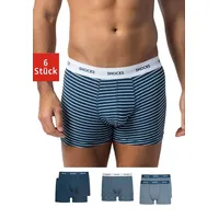 SNOCKS Boxershorts mit Streifen | Blaue Streifen | L