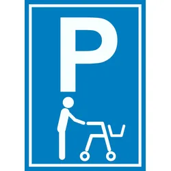 Rollator Parkplatz Schild Gehwagen Gehhilfe A1 (594x841mm)