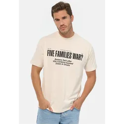 T-Shirt RECOVERED "The Godfather New York 1945 Relaxed", Herren, Gr. M, beige (natur), 100% Baumwolle, bedruckt, casual, normal, Rundhals, Kurzarm, Shirts, mit angesagten Prints