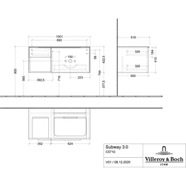 Villeroy & Boch Subway 3.0 Waschtisch-Unterschrank C57100VR