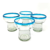 Dos Sueños Mexikanisches mundgeblasenes Glas – Set mit 4 mundgeblasenen Margarita-Gläsern ohne Stiel (400 ml)