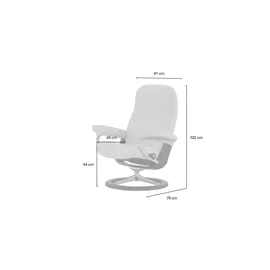 Stressless Relaxsessel Leder 91 x 102 x 79 cm creme mit Hocker