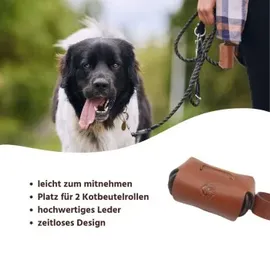 Wildfang Kotbeutelspender Leder Braun