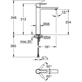 Grohe Lineare Einhandmischer Hard Graphite