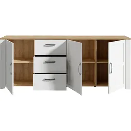 Forte Sideboard Bohol 220,8 x 87 x 42 cm Riviera Eiche / Sibiu Lärche Hell