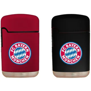 2 x FAN TURBO Gas Feuerzeug FC BAYERN MÜNCHEN Sturmfeuerzeug Elektronikfeuerzeug
