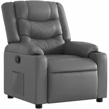vidaXL Relaxsessel Kunstleder 149,5 x 79 x 0 cm Grau mit verstellbarer Rückenlehne