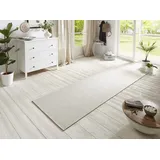 Bt Carpet Nature Läufer In- und Outdoor – Schlingen Küchenläufer rutschfest Flachgewebe Kurzflor Woll-Optik Fineloop Küchenteppich für Flur, Küche, Garten, Terrasse, Badezimmer – Ivory, 80x450cm
