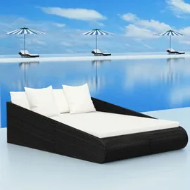 vidaXL Gartenliege 110 x 200 x 0 cm Schwarz