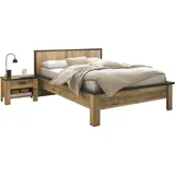 Home affaire Bettanlage SHERWOOD, (3-tlg), Liegefläche Bett 140x200cm, 2 Nachttische mit jeweils 1 Schublade braun