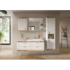 VCM xonox.home Badezimmerspiegel mit Ablage Laredo weiß Nachbildung 70x80x16 cm