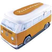 BRISA VW Collection - Volkswagen Neopren Universal-Schmink-Kosmetik-Kultur-Reise-Apotheke-Tasche-Beutel im T2 Bulli Bus Design (Orange
