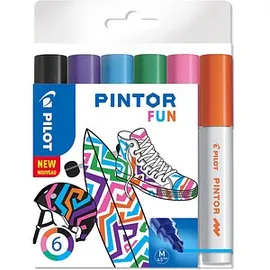 Pilot Pen PILOT PINTOR Kreativmarker farbsortiert 4,0 - 12,0 mm, 6 St.