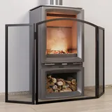 Kingson Schwarzes Kaminschutzgitter – 96,5 x 61 cm Sicherheits-Feuerschutz für Holzbrenner, Holzofen und offenes Feuer, Baby-Sicherheitskaminschutz