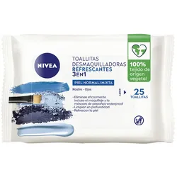 NIVEA Erfrischende 3-in-1-make-up-entfernungstücher, 25 Stk u 