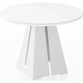 WFL GROUP Esstisch Weiß, Holzwerkstoff, 10-Sitzer, Rund,Rund, 120x76x120 cm, Esszimmer Tische, Esstische