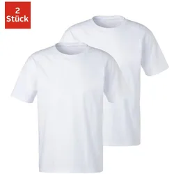 T-Shirt BENCH. LOUNGEWEAR, Herren, Gr. M, weiß, Obermaterial: 100% Baumwolle, unifarben, Basic, bequem, Rundhals, Kurzarm, Shirts, Basic in uni