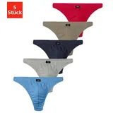 H.I.S. H.I.S String Herren Unterhose (Packung, 5-St) in Baumwollstretch-Qualität blau|bunt|grau|rot 3 (XS)