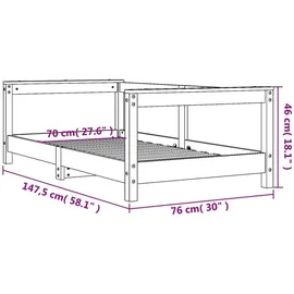 vidaXL Kinderbett 70 x 140 cm Kiefer massiv braun