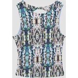 s.Oliver Elastisches Top aus Rippware mit Cut Out - creme|mehrfarbig - 170/176