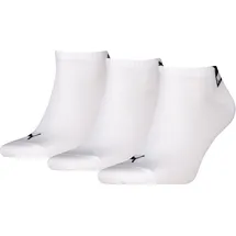 Puma UNISEX LOGO SNEAKER Sneakersocken 3-Paar Schwarz/Weiß 43-46