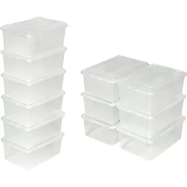 Tectake Schuhbox 33 x 23 x 12 cm 6-tlg. Transparent