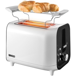 Unold 38410 TOASTER Shine White Automatik-Toaster für 2 Brotscheiben, 4 Funktionen: Toasten, Auftauen, Aufwärmen, Stoppen