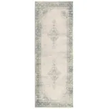 tesso living Kelim Vintage Teppich Wohnzimmer Creme 80 X 290 cm Moderner Kurzflor Teppich, Super Soft