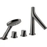 Hansgrohe Axor Starck Organic 4-Loch Wannenrandarmatur Polished Black Chrome