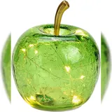 Wurm LED-Lichterkette Apfel Glas 10er Ø11 cm hellgrün
