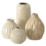 Boltze Vase Zalina 4-teilig Blumenvase Keramik Vase für Trockenblumen Pampasgras,