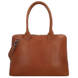 Plevier Structure Canton Schultertasche Leder 44 cm Laptopfach cognac