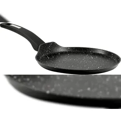 CS KOCHSYSTEME, MARBURG Schmiedeguss-Pfannkuchenpfanne 24x1.5cm Xylan-Antihaftbeschichtung mit weißem Punkt
