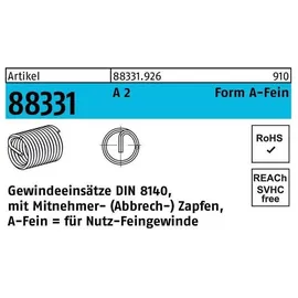 AMECOIL Gewindeeinsatz R 88331 M10x1x20 A 2 25 Stück
