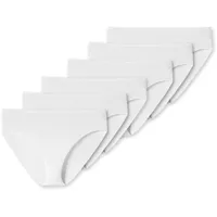 SCHIESSER Damen Slips 6er Pack - Jazz-Pants, Cotton Essentials, Basic, Stretch Weiß 38 (Gr. Medium)