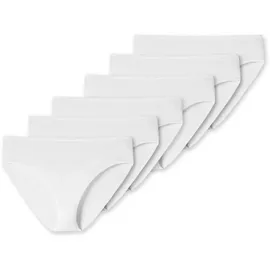 SCHIESSER Damen Slips 6er Pack - Jazz-Pants, Cotton Essentials, Basic, Stretch Weiß 38 (Gr. Medium)