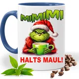 Tasse mit Lustigem Muffel Spruch, MiMiMi, |Geschenk Idee| Kaffee Tee Bürotasse | Fototasse, Motivtasse | Kaffeetasse, Teetasse |Keramik (Blau)