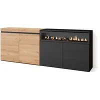 SKRAUT HOME Sideboard, Mehrfarbig, Holzwerkstoff, Rechteckig, 35x75x200 cm, Wohnzimmer, Kommoden - Sideboards, Sideboards