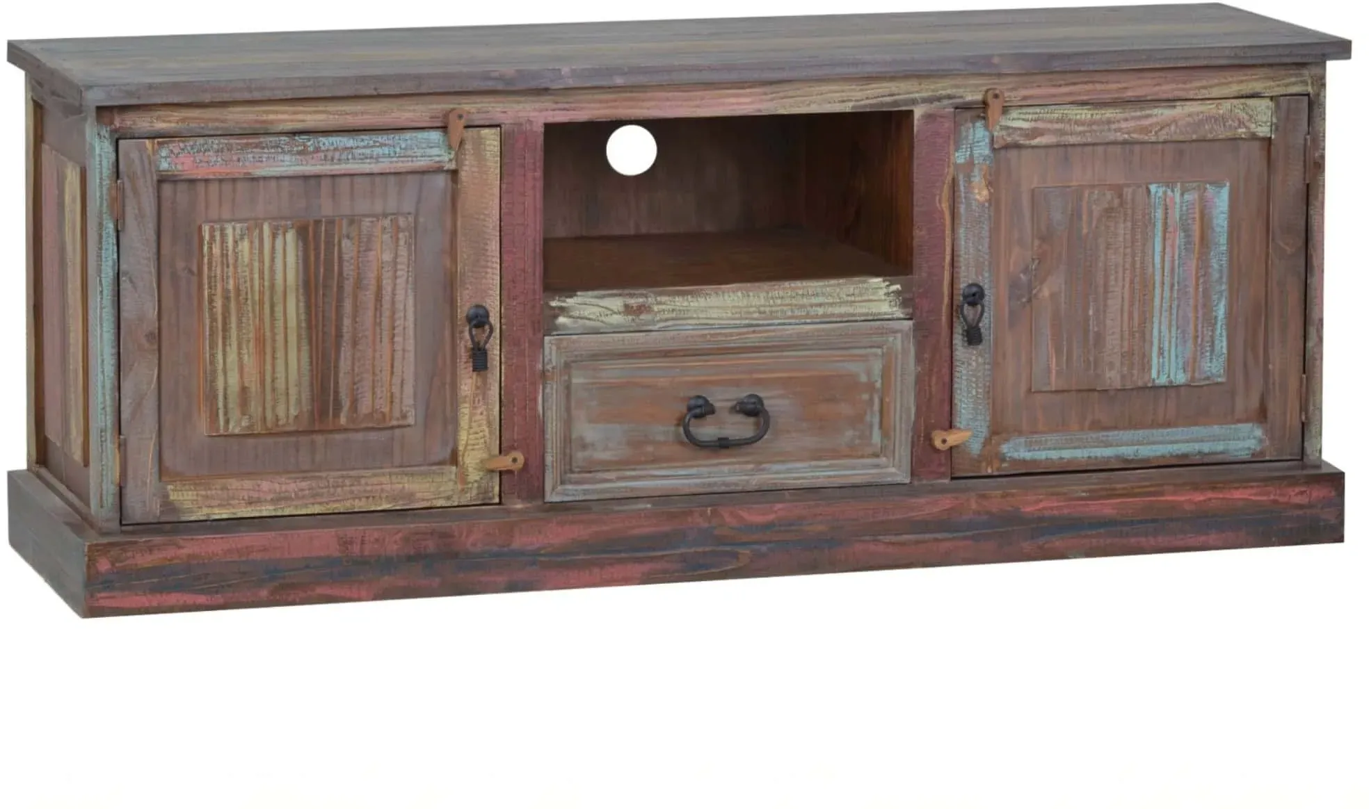 Lowboard Cancun klein Massivholz Pinie Shabby Chic Mexiko Möbel Mexikanisch