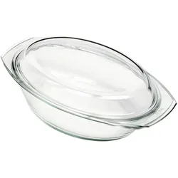 BOHEMIA CRISTAL Glas Schüssel ovalflacher Deckel
