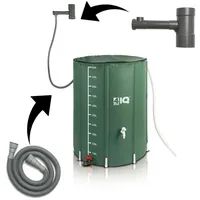 4iq group Faltbarer Garten Regenwassertank 1000 l grün