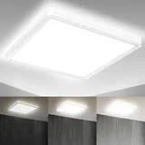 B.K.Licht LED Panel 29,3x29,3 cm - 18w, 2400lm, Dimmbar, flach, backlight, Neutralweiß, weiß