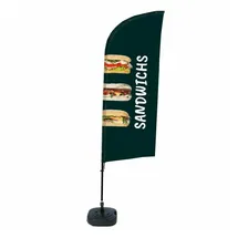 Showdown Displays Beachflag Alu Wind Komplett-Set Sandwiches Französisch