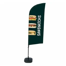 Showdown Displays Beachflag Alu Wind Komplett-Set Sandwiches Französisch