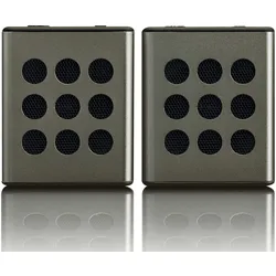 Lenco BTP-200BK Bluetooth® Stereo-Lautsprecherset mit 8 Stunden Spielzeit und Accessoires - Grau