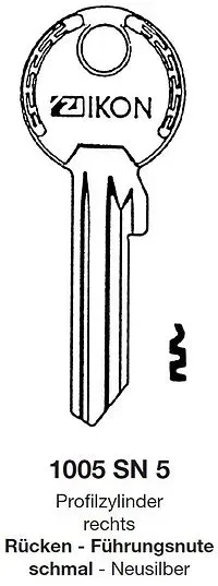 Schlüsselrohling IKON 1005 SN 5