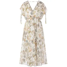 Marc Cain Midikleid Muscheldruck Weiß 40